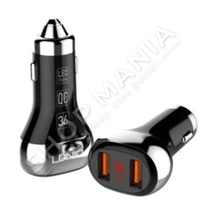 LDNIO - KARIKUES MAKINE QC3.0 USB TYPE-C 36W "USB CAR CHARGER LDNIO 2XUSB PORTS QC3.0 LED DISPLAY TYPE-C CABLE" - 8605042601660