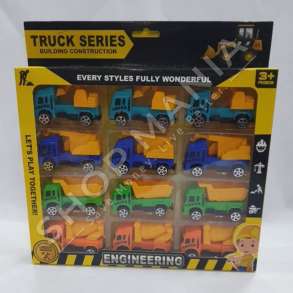 TRUCK SERIES - SET ME 12 KAMIONA NDERTIMI LODER +3VJEC "BUILDING CONSTRUCTION ENGINEERING" - YM-E506