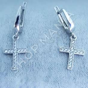 VATHE ARGJENDI ME GUR ZIRKONI "DIZAJN KRYQ" - DHA-BL2.4-128