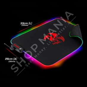 REDRAGON - TAPET PER MOUSE ME LIDHJE USB 33X26CM "MOUSEPAD PLUTO RGB P026" - 6950376775887