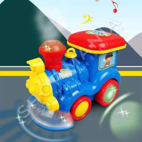 LOKOMOTIVE ME DRITA & MUZIKE +3VJEC "BUMP AND GO STEAM TRAIN LOCOMOTIVE FOR KIDS CLASSIC BATTERY OPERATED WITH LIGHTS AND SOUND" - ZR122