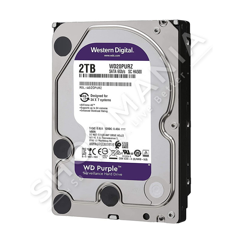 PURPLE - HARD DISK PURPLE WD HDD 2 TB 3.5" WD20PURZ