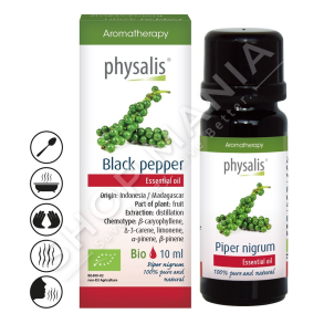 PHYSALIS - VAJ I PIPERIT TE ZI ME EFEKT STIMULIMIN E TRETJES & SHKATHTESIMIN E MUSKUJVE 10ML "BLACK PEPPER PIPER NIGRUM"