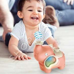 ELEFANT LODER ME TOP ME MUZIKE & DRITA +3 VJEC "BLOWING BALL ELEPHANT CHILDREN'S ELECTRIC TOY WITH LIGHT CONCERT SMOKING UNIVERSAL SPRAY CARTOON TOY" - 158-2C