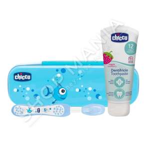 CHICCO - SET PER PASTRIMIN E DHEMBEVE +12MUAJSH "ALWAYS SMILING SET FLUORINE BLUE" - 8058664047383
