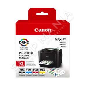CANON - MULTIPACK NGJYRË E ZEZË/NGJYRË E KALTËR/NGJYRË MAGENTA/NGJYRË E VERDHË PGI-2500 XL MULTI 9254B004 4 KARTUÇA ME BOJË PGI-2500 XL: BK+C+M+Y