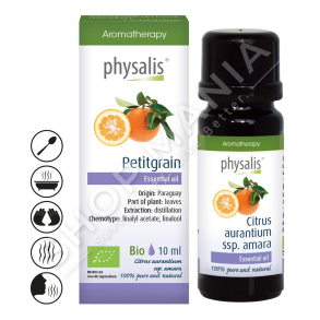 PHYSALIS - VAJ PETITGRAIN PER PASTRIMIN E LEKURES SE YNDYRSHME 10ML "PETITGRAIN CITRUS AURANTIUM SSP. AMARA"