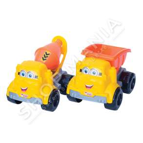 DEDE - SET ME 2 AUTOMJETE NDERTIMI +18 MUAJSH "DOUBLE CONSTRUCTION TRUCK SET" - 3411