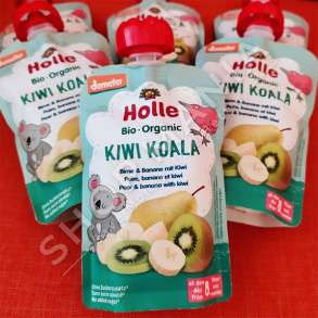 HOLLE - PURE/LENG ME DARDHE, BANANE & KIWI "KIWI KOALA -  ORGANIC" - 100G, +8 MUAJ