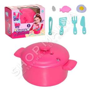BIRLIK TOYS - TENXHERE ME PRESION ME DRITA & TINGUJ +3VJEC/9PJESE "STEAM POT PLAY SET" - 018-73