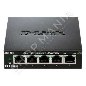 D-LINK - SWITCH ME 5 PORTA "DES-105/E" - 10/100MBPS, MBAJTESE METALIKE