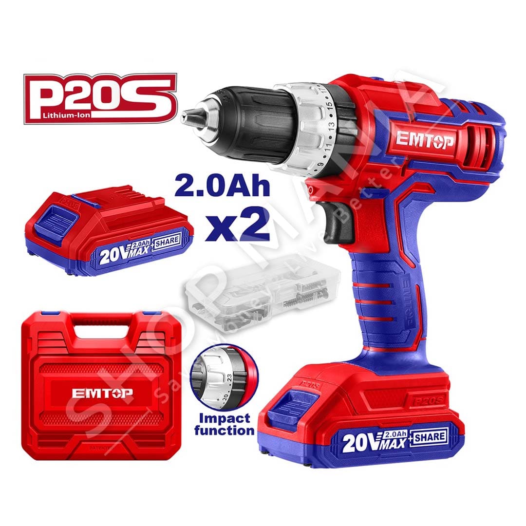 EMTOP - VIDATOR ME GODITJE ME 2 BATERI 20V+50 AKSESORE - ECIDL72003