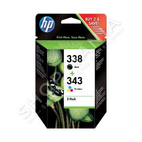 HP - MULTIPACK NGJYRË E ZEZË / ME NGJYRA TË NDRYSHME SD449EE 338+343 BOJË: HP 338 - C8765EE + HP 343 - C8766EE
