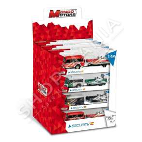 MONDO - MAKINE SIGURIE & VARKE GOME 1:43 +3VJEC "VEHICLE MONDO MOTORS SECURITY SPAIN MASSIF + RUBBER BOAT 18 1:43" - 8001011531493