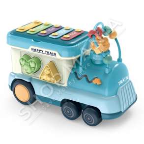 TREN LODER ME MUZIKE & FIGURA +18 MUAJSH "MUSICAL STRIKE PIANO TRAIN INSTRUMENT ASST BLUE AND PINK" - 613