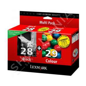 LEXMARK - ORIGJINALE MULTIPACK NGJYRË E ZEZË / NGJYRA TË NDRYSHME 18C1520E 28+29 2 KARTUÇA ME BOJË NR. 28 BK + NR. 29 COL.