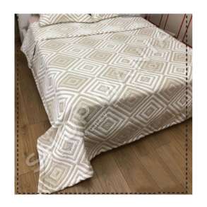 MBULESE KREVATI + KELLEF JASTEKU BEZHE "TEK - DIZAJN ROMB" - 160X230CM