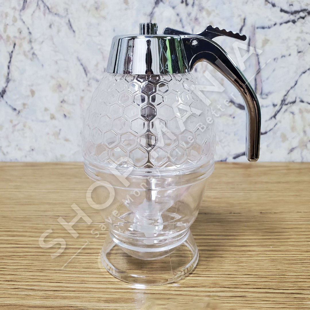 DISPENSER PER MJALT "HONEY DISPENSER NO DRIP WITH STAND ACRYLIC"