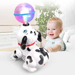 QENUSH DALMAT ME DRITA & MUZIKE +3VJEC "DANCING DOG MUSICAL TOYS WITH FLASHING LIGHTS AND 360 DEGREE ROTATION" - T189-323A