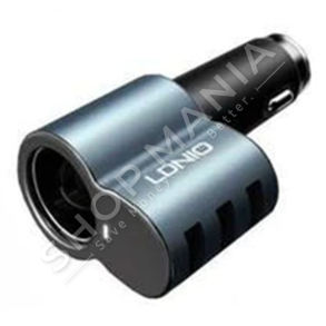 LDNIO - KARIKUES MAKINE 3XUSB 5.1A 120W "USB CAR CHARGER LDNIO 3XUSB PORTS 5.1A LIGHTNING CABLE WITH SOCKET ADAPTER" - 8605042601677