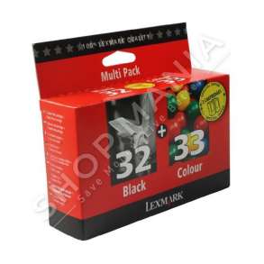 LEXMARK - ORIGJINALE MULTIPACK NGJYRË E ZEZË / NGJYRA TË NDRYSHME 80D2951 32+33 2 KARTUÇA ME BOJË NR. 32 BK + NR. 33 COL.