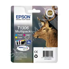 EPSON - MULTIPACK NGJYRË E KALTËR / NGJYRË MAGENTA / NGJYRË E VERDHË C13T13064010 T1306 3 KARTUÇA ME BOJË: T1302 + T1303 + T1304