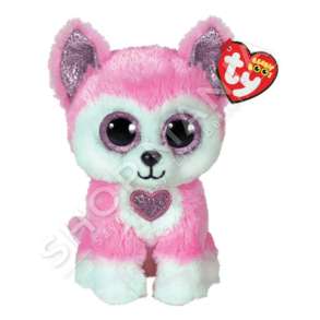 TY ATTIC TREASURES - QEN HUSKY PREJ PELLUSHI 15CM "BEANIE BOOS HUNK PINK HUSKY" - 008421363704