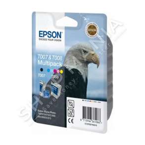 EPSON - MULTIPACK NGJYRË E ZEZË / NGJYRA TË NDRYSHME C13T00740310 T007+T008 2 KARTUÇA ME BOJË: T007 + T008