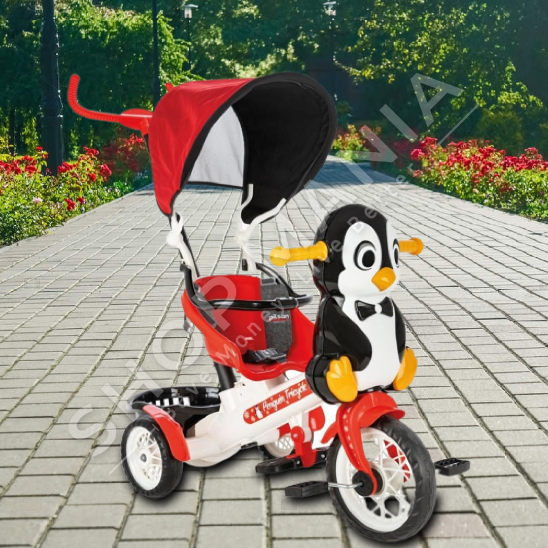 PILSAN - TRICIKEL PINGUIN ME PEDALE & KONTROLL PRINDEROR +3VJEC "PENGUIN CONTROLLED BICYCLE RED" - 07-178