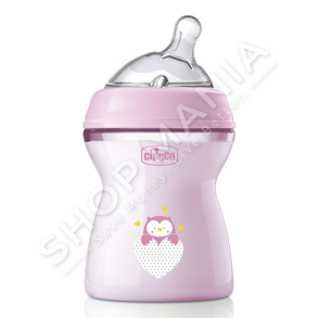 CHICCO - SHISHE ME BIBERON SILIKONI 330ML/+6MUAJSH "FEEDING BOTTLE NATURAL FEELING BIMBA DECORATO" - 8058664153749
