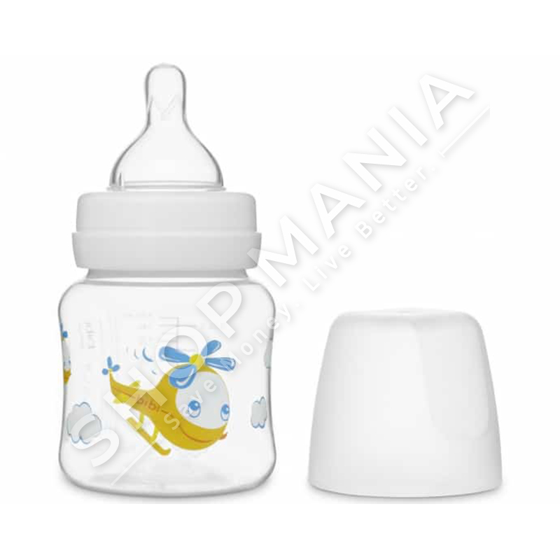 BIBI - SHISHE ME GRYKE TE GJERE ME BIBERON SILIKONI "NATURAL - FLIEWATÜÜT/CAVALLINO" - 150ML, +0 MUAJ