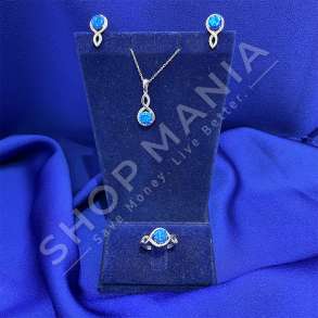 SET VARESE, VATH & UNAZE ARGJENDI ME GUR ZIRKONI BLU ''FORME INFINITY' - KL-230