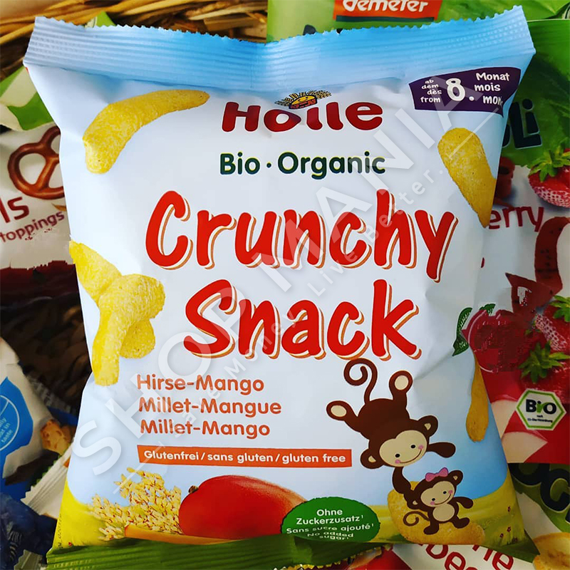 HOLLE - PATATINA PER FEMIJE ME DRITHERA DHE PLUHUR MANGO "BIO-ORGANIC" - 25G, +8 MUAJ