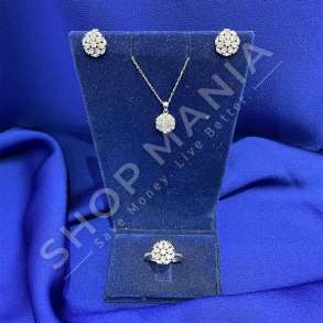 SET VARESE, VATH & UNAZE ARGJENDI ME GUR ZIRKONI ''FORME LULE' - KL-232