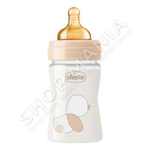 CHICCO - SHISHE QELQI ME BIBERON SILIKONI 150ML/+0MUAJSH "FEEDING BOTTLE ORIGINAL TOUCH SLOW" - 8058664121830