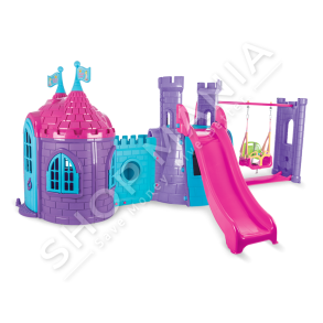 PILSAN - SHTEPI KESHTJELLE ME RRESHQITESE & LISHARESE PER FEMIJE +3VJEC "PRINCESS CASTLE WITH SLIDE & SWING" - 07-966