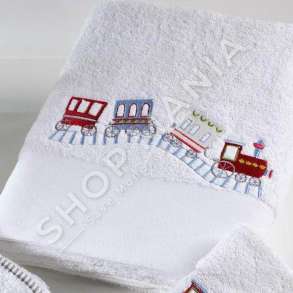 DOWN TOWN HOME - SET ME 2 PESHQIRE "TRAINS GREY DES.118" -   30X50+70X140cm