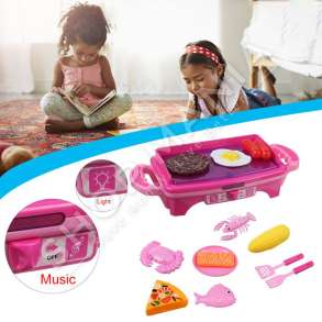 MINI KUZHINE ME AKSESORE KUZHINE +3 VJEC "PINK KITCHEN SCENE SIMULATION EXPERIENCE COOKING FUN" - 5533-1