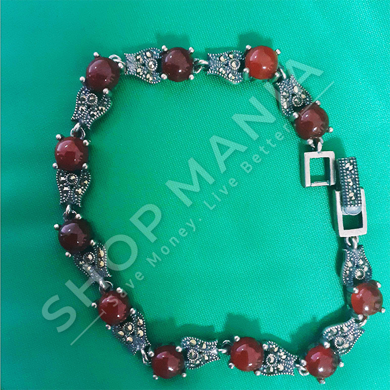 BYZYLYK ARGJEND ME GUR ZIRKON "RRETHORE - E KUQE"