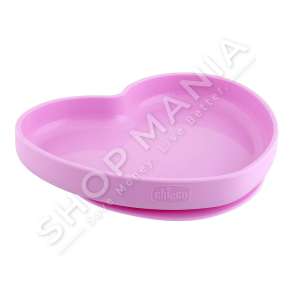 CHICCO - PJATE SILIKONI NE FORME ZEMRE +9MUAJSH "SILICONE PLATE HEART SHAPED PINK" - 8058664127528