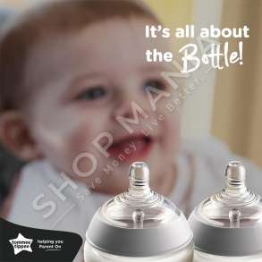 TOMMEE TIPPEE -  BIBERON SILIKONI "CLOSER TO NATURE" -  2 COPE, +3 MUAJ