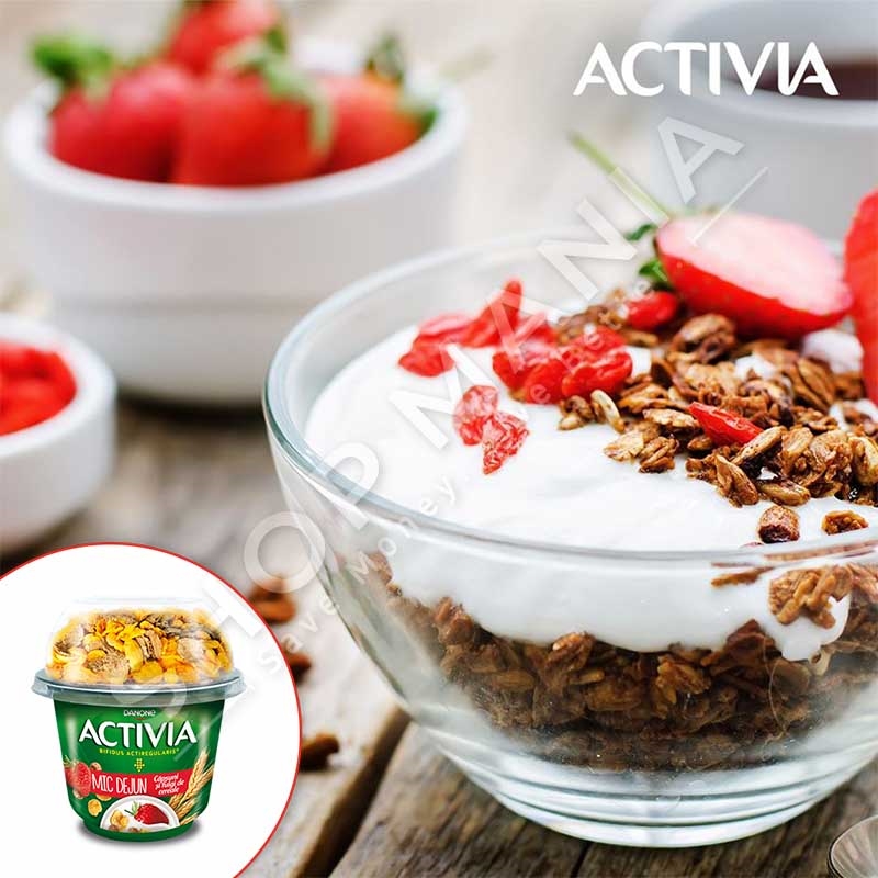 DANONE/ACTIVIA - KOS ME LULESHTRYDHE & DRITHERA "ACTIVIA BREAKFAST" - 168G