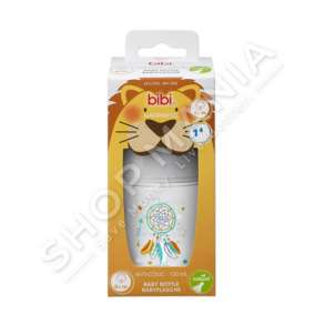 BIBI - SHISHE ME GRYKE TE NGUSHTE ME BIBERON SILIKONI "NATURAL - PLAY WITH US" - 120ML, +0 MUAJ