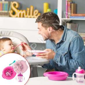 CHICCO - SET USHQYERJE ROZE PER BEBE (PJATE, LUGE, GOTE) +6 MUAJ