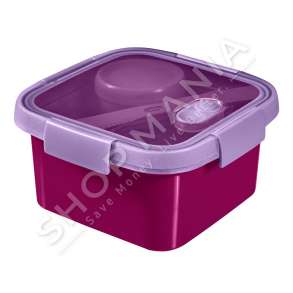 CURVER - TAS ME VAKUM 0.9L & SET SERVIRJE USHQIMI "SMART TO GO PURPLE" - 3253920949028