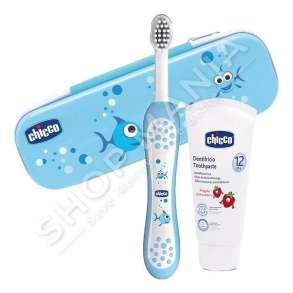 CHICCO - SET PER PASTRIMIN E DHEMBEVE +12MUAJSH "ALWAYS SMILING SET NO FLUORINE BLUE" - 8058664022663