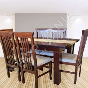 TAVOLINE NGRENIE KAFE ME SHIRIT PANA 140X80CM - A058-TAV