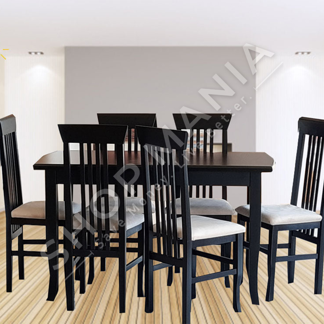 TAVOLINE NGRENIE ME KEMBE TE HOLLA ME 6 KARRIGE - 140X80CM