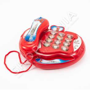 TELEFON LODER ME DRITA & MUZIKE +3 VJEC "SPIDERMAN KIDS TELEPHONE HEART SHAPE CARTOON TOYS BATTERIES" - 1690HE5