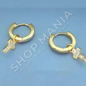 VATHE ARGJENDI TE LARE NE FLORI ME GUR ZIRKONI "DIZAJN KRYQ" - DHA-BL2.7-119